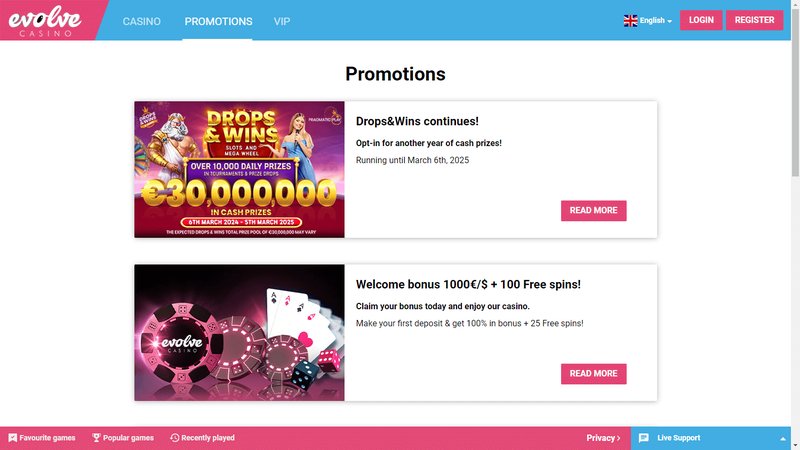 Evolve casino analyse à France